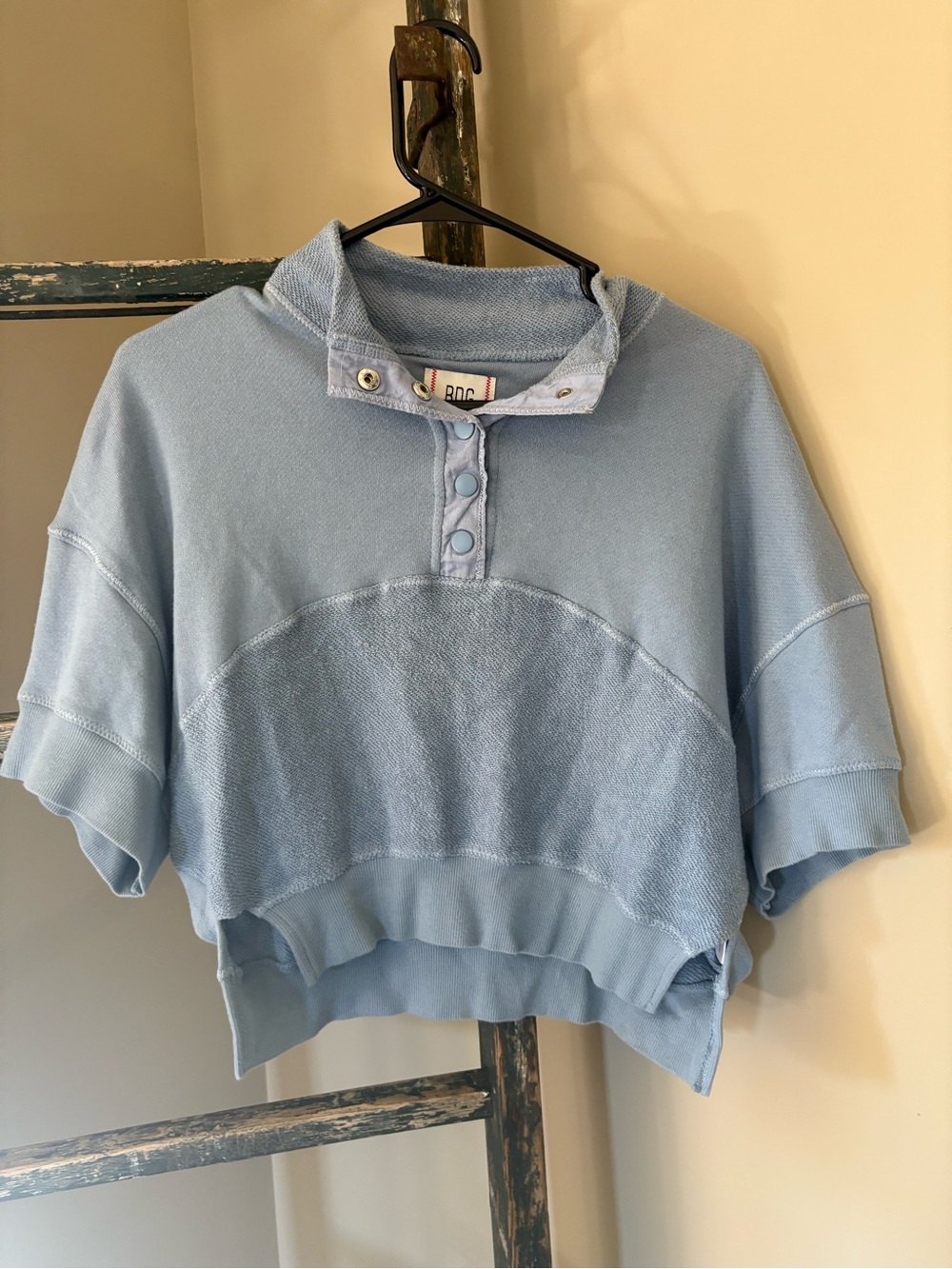 BDG Light Blue Cropped Pullover Polo